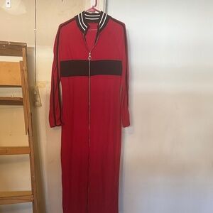 Fashion Nova Red and Black Striped Sweater